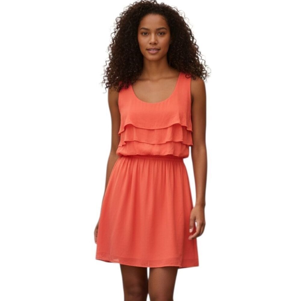 XHILARATION ORANGE RUFFLE TOP DRESS SZ.XXL GUC